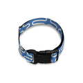 Blue And White DNA Pattern Print Dog Collar