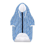 Blue And White DNA Pattern Print Dog Zip Up Hoodie
