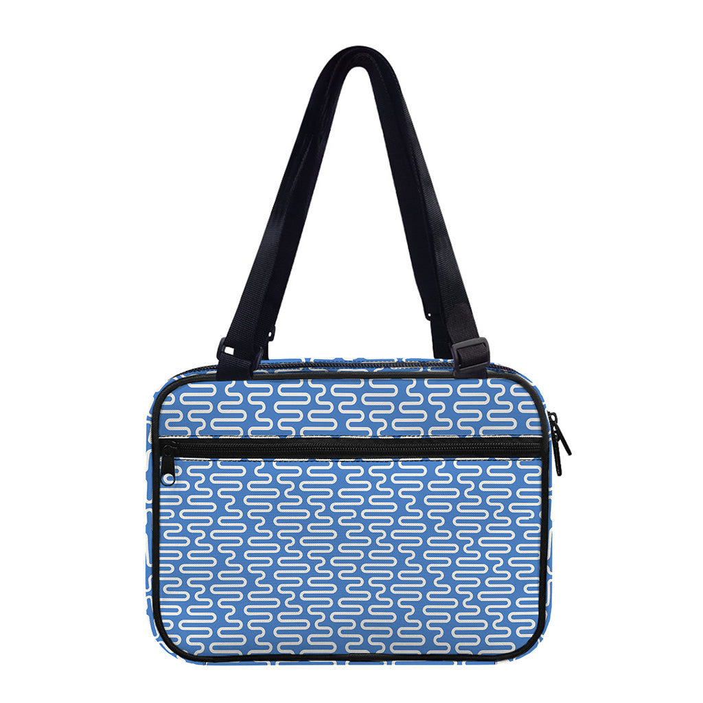 Blue And White DNA Pattern Print Double Strap Bible Bag