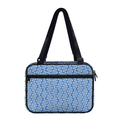 Blue And White DNA Pattern Print Double Strap Bible Bag