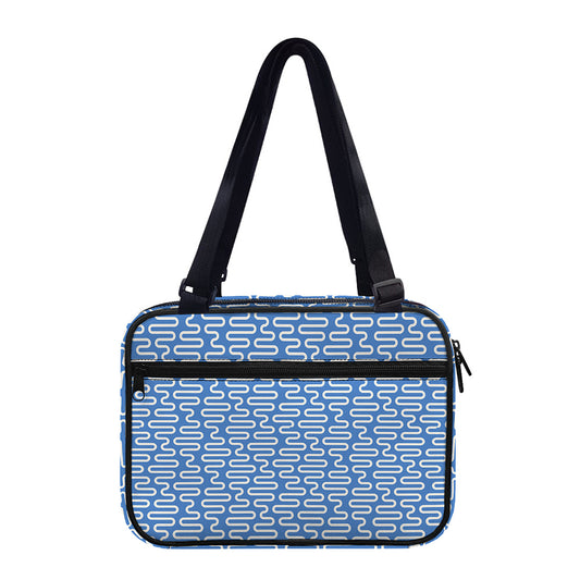 Blue And White DNA Pattern Print Double Strap Bible Bag