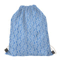 Blue And White DNA Pattern Print Drawstring Bag