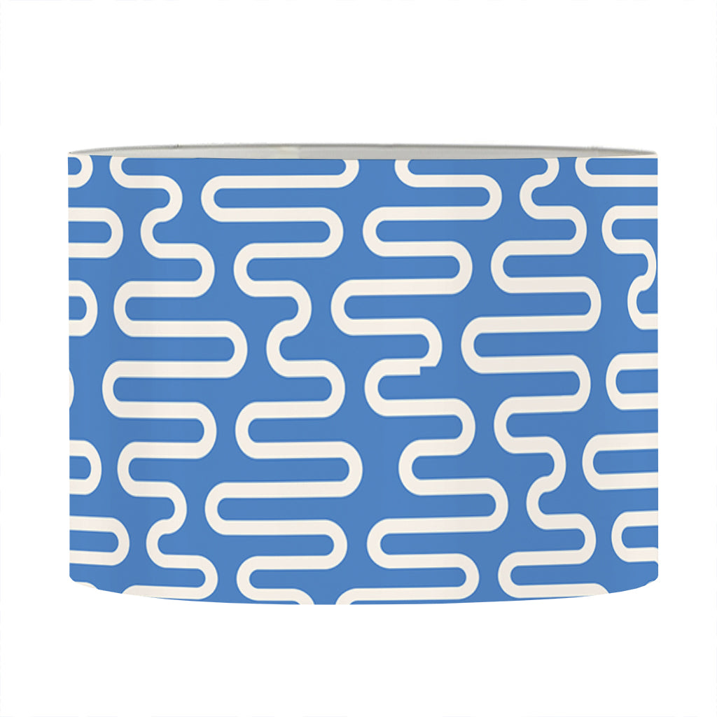 Blue And White DNA Pattern Print Drum Lamp Shade