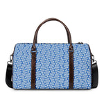 Blue And White DNA Pattern Print Duffle Bag