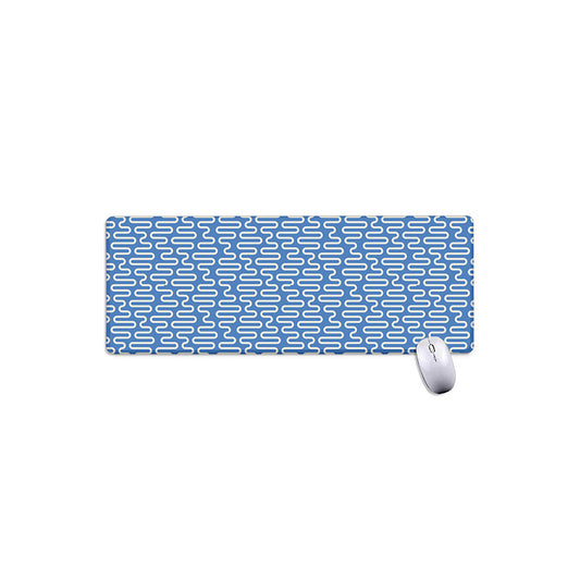 Blue And White DNA Pattern Print Extended Mouse Pad