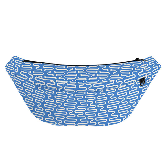 Blue And White DNA Pattern Print Fanny Pack