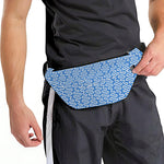 Blue And White DNA Pattern Print Fanny Pack