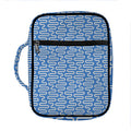 Blue And White DNA Pattern Print Front Pocket Bible Bag