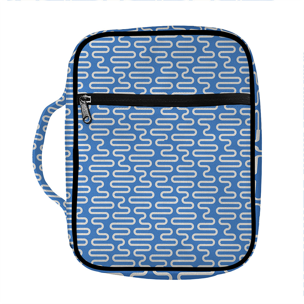 Blue And White DNA Pattern Print Front Pocket Bible Bag
