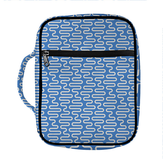 Blue And White DNA Pattern Print Front Pocket Bible Bag