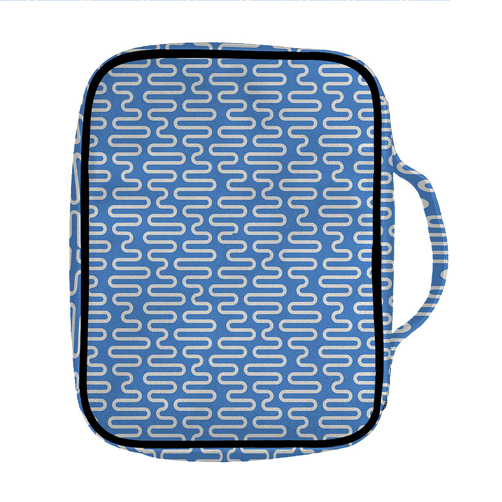 Blue And White DNA Pattern Print Front Pocket Bible Bag