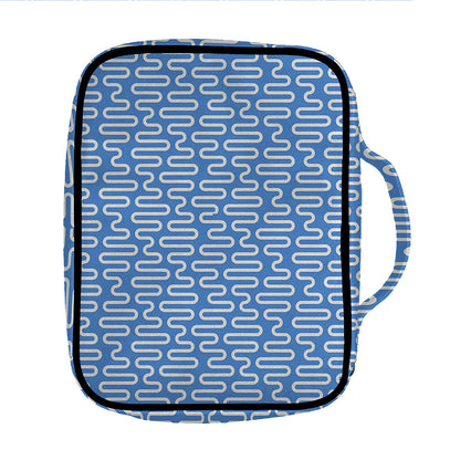 Blue And White DNA Pattern Print Front Pocket Bible Bag