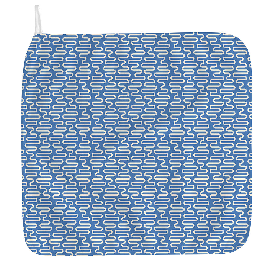Blue And White DNA Pattern Print Hand Towel