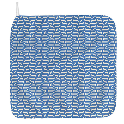 Blue And White DNA Pattern Print Hand Towel