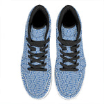 Blue And White DNA Pattern Print High Top Leather Sneakers