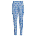 Blue And White DNA Pattern Print High-Waisted Pocket Leggings