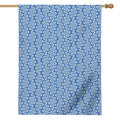 Blue And White DNA Pattern Print House Flag