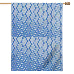 Blue And White DNA Pattern Print House Flag