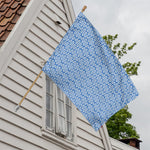Blue And White DNA Pattern Print House Flag