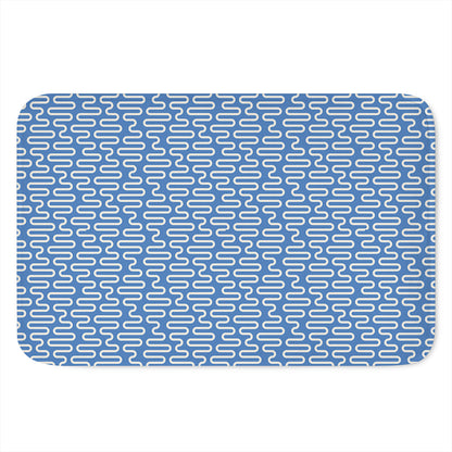 Blue And White DNA Pattern Print Indoor Door Mat
