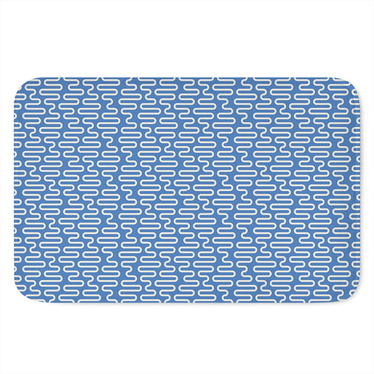 Blue And White DNA Pattern Print Indoor Door Mat