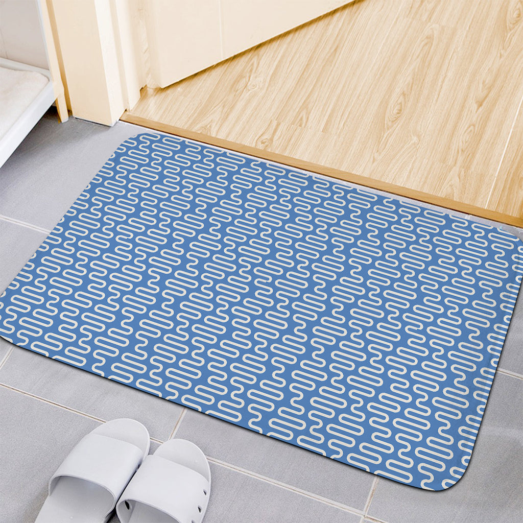 Blue And White DNA Pattern Print Indoor Door Mat