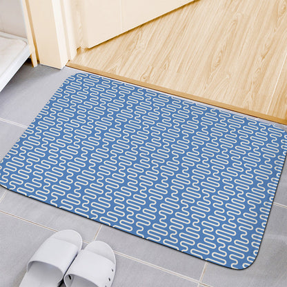 Blue And White DNA Pattern Print Indoor Door Mat