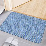 Blue And White DNA Pattern Print Indoor Door Mat