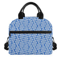 Blue And White DNA Pattern Print Insulated Lunch Bag