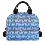 Blue And White DNA Pattern Print Insulated Lunch Bag