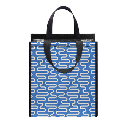 Blue And White DNA Pattern Print Insulated Lunch Tote