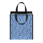 Blue And White DNA Pattern Print Insulated Lunch Tote