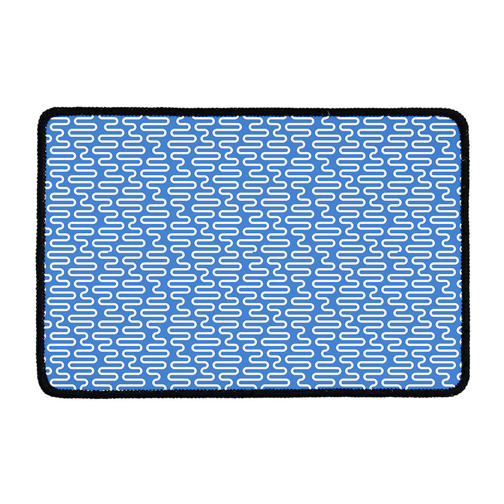 Blue And White DNA Pattern Print Kitchen Mat