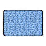 Blue And White DNA Pattern Print Kitchen Mat