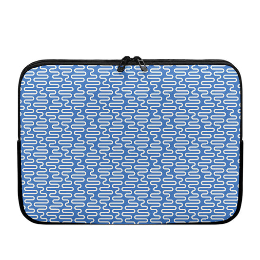 Blue And White DNA Pattern Print Laptop Sleeve