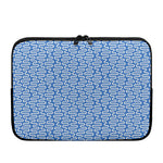 Blue And White DNA Pattern Print Laptop Sleeve