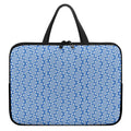 Blue And White DNA Pattern Print Laptop Sleeve With Handle