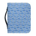 Blue And White DNA Pattern Print Leather Bible Cover