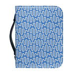 Blue And White DNA Pattern Print Leather Bible Cover