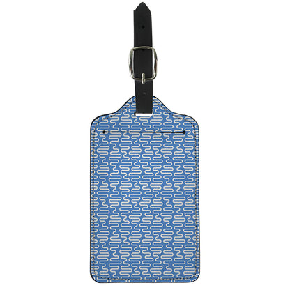 Blue And White DNA Pattern Print Luggage Tag