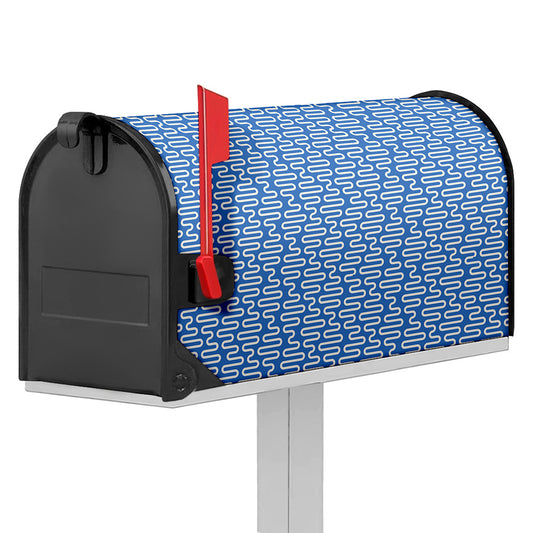 Blue And White DNA Pattern Print Mailbox Cover