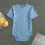 Blue And White DNA Pattern Print Men's Bodysuit