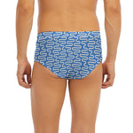 Blue And White DNA Pattern Print Men's Briefs
