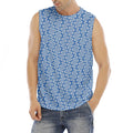 Blue And White DNA Pattern Print Men's Fitness Tank Top