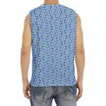Blue And White DNA Pattern Print Men's Fitness Tank Top