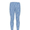 Blue And White DNA Pattern Print Men's Leggings