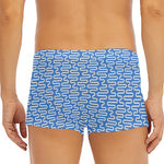 Blue And White DNA Pattern Print Men's Short Boxer Briefs