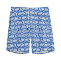 Blue And White DNA Pattern Print Men's Athletic Shorts