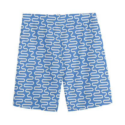 Blue And White DNA Pattern Print Men's Sports Shorts