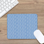 Blue And White DNA Pattern Print Mouse Pad